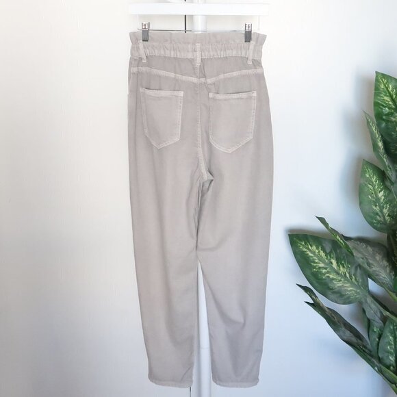 Zara Grey Paper-bag Baggy / Slouchy High Elastic Waist Jeans Size S - Picture 4 of 10